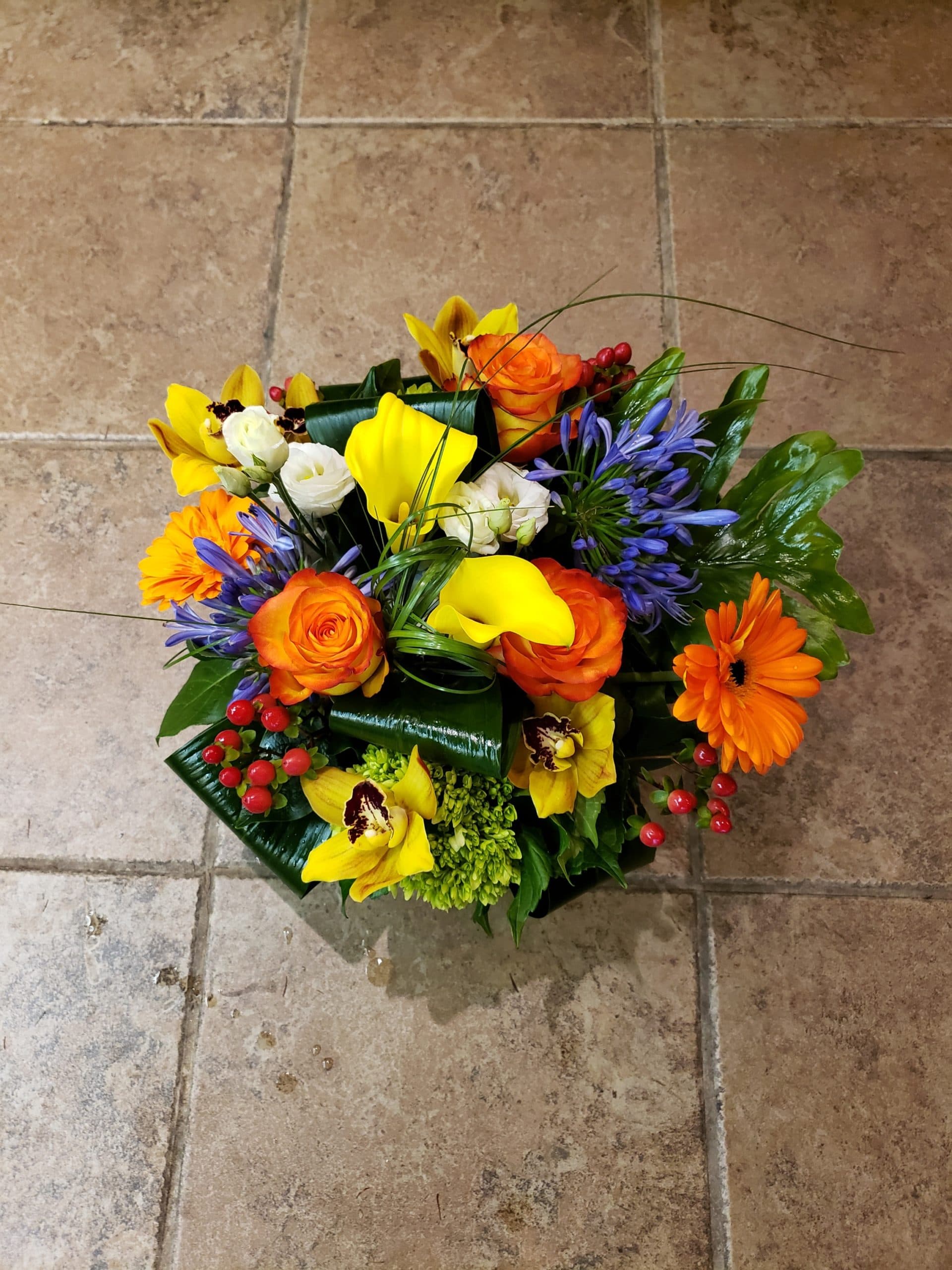 Golden Hour bouquet in sunset tones