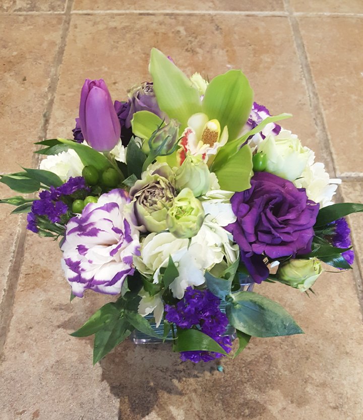 Celeste Bloom blue and white bouquet