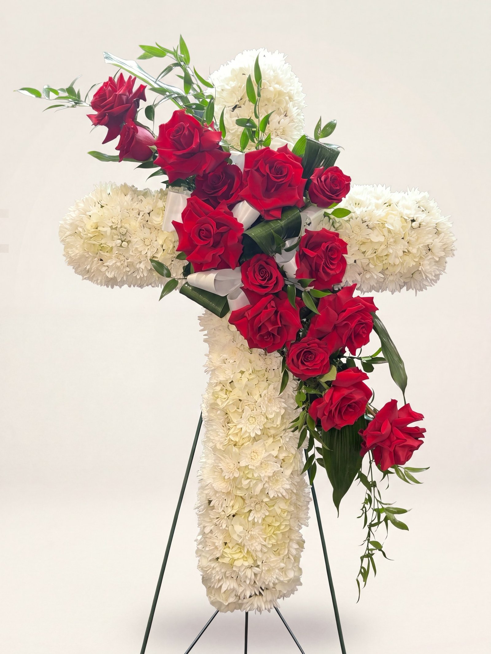 Crimson Grace Cross, full view on its easel