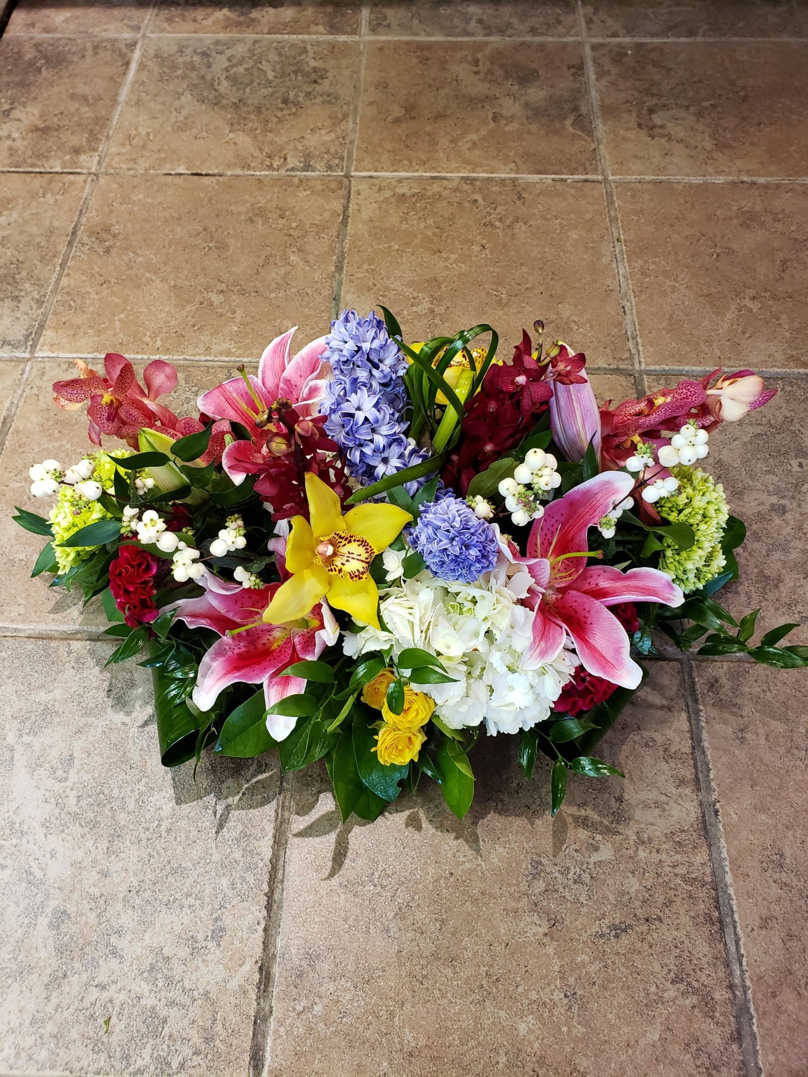 Eye Candy arrangement in hot pink and tangerine